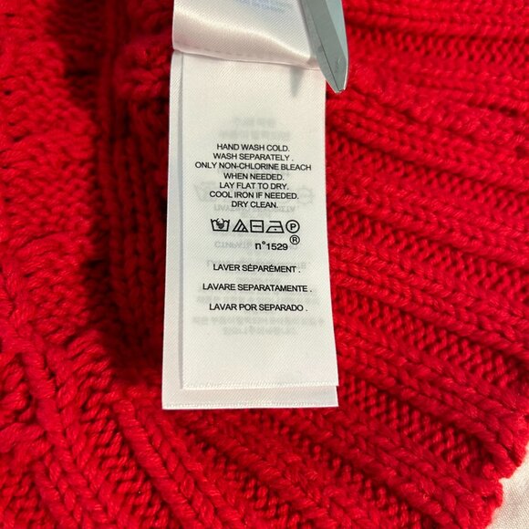Lauren Ralph Lauren Funnel Neck Cable Knit Sweater plus size 2X Red - Picture 7 of 9